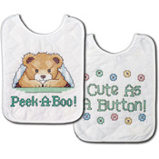 8"X10" Set Of 2 - Under The Covers Bib Pair Stamped Cross Stitch Kit