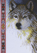 5"X7" 14 Count - Wolf Wildlife Mini Counted Cross Stitch Kit