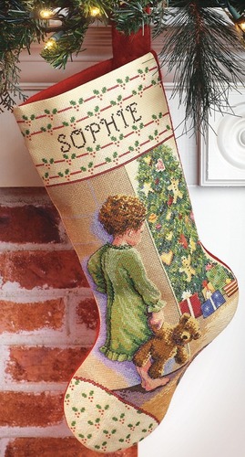 Janlynn Christmas Morning Stocking Counted Cross Stitch Kit 18 Long 14 Count