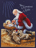 11"X14-1/2" 14 Count - Kneeling Santa Counted Cross Stitch Kit