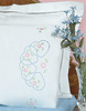 Starburst Of Hearts - Stamped Pillowcases With White Lace Edge 2/Pkg