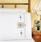 20"X30" - Religious Cross Pillowcase Pair Stamped Cross Stitch