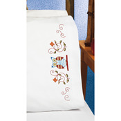 20"X30" - Owl Pillowcase Pair Stamped Cross Stitch