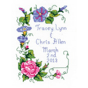 5"X7" 14 Count - Wedding Floral Mini Counted Cross Stitch Kit