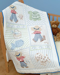 Stamped White Quilt Crib Top 40"X60"-Little Boys