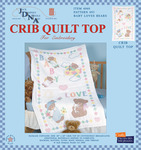 Stamped White Quilt Crib Top 40"X60"-Baby Love Bears
