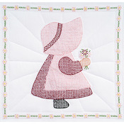 Sunbonnet Girl - Stamped White Quilt Blocks 18"X18" 6/Pkg
