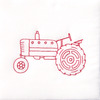 Old Tractor - Stamped White Quilt Blocks 9"X9" 12/Pkg