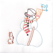 Snowman - Stamped White Quilt Blocks 9"X9" 12/Pkg