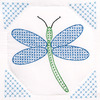 Dragonfly - Stamped White Quilt Blocks 9"X9" 12/Pkg