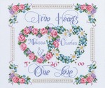 14"X12" 14 Count - Two Hearts, One Love Counted Cross Stitch Kit