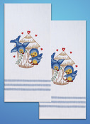 Bird - Stamped Kitchen Towels For Embroidery