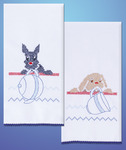 Dogs - Stamped Kitchen Towels For Embroidery