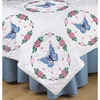Butterfly Rose - Stamped White Quilt Blocks 18"X18" 6/Pkg