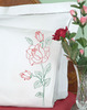 Long Stem Rose - Stamped Pillowcases With White Perle Edge 2/Pkg