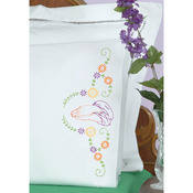 Praying Hands - Stamped Pillowcases With White Perle Edge 2/Pkg