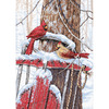 10"X14" 14 Count - Cardinals On Sled Counted Cross Stitch Kit