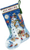 16" Long 18 Count - Gold Collection Snowman & Friends Stocking Counted Cross Sti