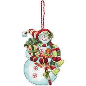 Susan Winget Snowman W/Sweets Ornament Counted Cross Stitch -3.25"X4.5" 14 Count