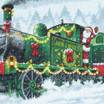 10"X10" 14 Count - Santa Express Counted Cross Stitch Kit