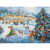 16"X12" 16 Count - Gold Collection Winter Celebration Counted Cross Stitch Kit
