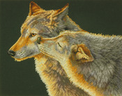 14"X11" 14 Count - Wolf Kiss Counted Cross Stitch Kit