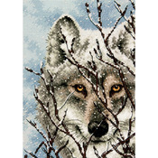5"X7" 18 Count - Gold Petites Wolf Counted Cross Stitch Kit