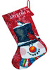16" Long Stitched In Wool & Floss - Snowman And Friends Stocking Needlepoint Kit
