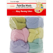 Misty Morning -Pk/Blu/Grn/Seafm/Yel/Lav - Paint Box Wools .33oz 6/Pkg