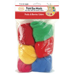 Fruits & Berries -Rd/Grn/Yel/Rd/Pk/Bl - Paint Box Wools .33oz 6/Pkg
