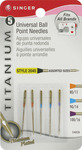 Titanium Universal Ball Point Machine Needles - Sizes 11/80 (2), 14/90 (2) & 16/