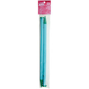 Size 19/15mm Blue/Green - Luxite Single Point Knitting Needles 14"