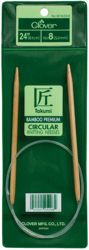 Clover Takumi Bamboo Interchangeable Circular Knitting Needles-Size 15/10mm