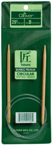 Clover Bamboo Circular Knitting Needles Takumi, 48-Inch Size 0
