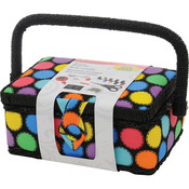 7.25"X3.5"X5" Bright Dots - Sewing Basket