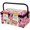 11.5"X6"X6.5" Pink Notions - Sewing Basket