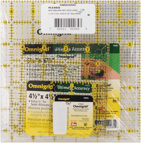 Dritz Omnigrid Ruler Set 3/Pkg-4" 6" & 1"X6" 