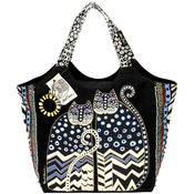 Spotted Cats - Large Scoop Tote Zipper Top 19"X8.5"X12.5"