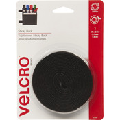 Black - VELCRO(R) Brand STICKY BACK Tape 3/4"X5'