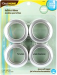 Brushed Silver - Curtain Grommets 1-9/16" Inner Diameter Plastic 8/Pkg