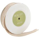 Natural - Wired Faux Burlap Ribbon 1-1/2"X25yd