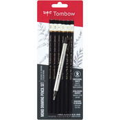 Black - Tombow MONO Drawing Pencils 6/Pkg & Eraser Set