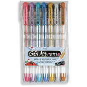 Gel Xtreme Metallic Pens .7mm 7/Pkg - Blue, Green, Gold, Pink, Silver, Purple