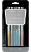 Gold, Silver, Blue, Teal & Violet - Metallic Markers Medium Point 5/Pkg