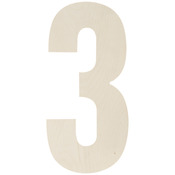 Number 3 - Baltic Birch Collegiate Font Letters & Numbers 13.5"