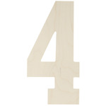Number 4 - Baltic Birch Collegiate Font Letters & Numbers 13.5"