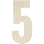 Number 5 - Baltic Birch Collegiate Font Letters & Numbers 13.5"