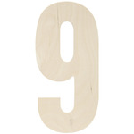 Number 9 - Baltic Birch Collegiate Font Letters & Numbers 13.5"