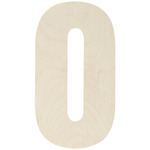 Number 0 - Baltic Birch Collegiate Font Letters & Numbers 13.5"