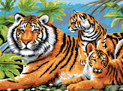 Junior Large Paint By Number Kit 15.25"X11.25"-Tiger & Cubs